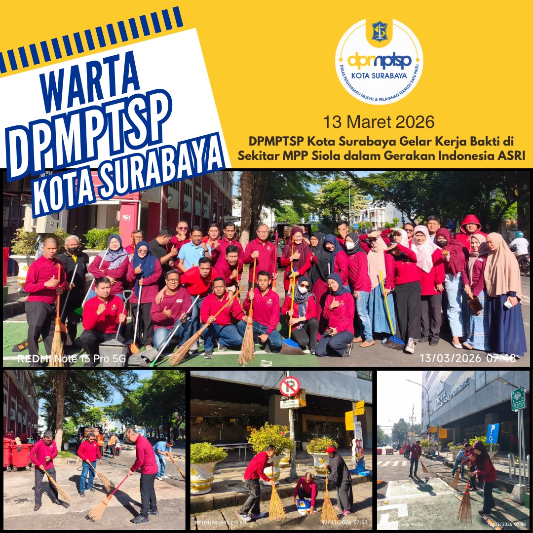 DPMPTSP Kota Surabaya Gelar Kerja Bakti di Sekitar MPP Siola dalam Gerakan Indonesia ASRI