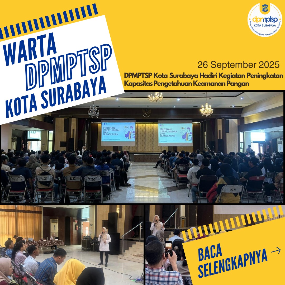 DPMPTSP Surabaya Hadiri Kegiatan Peningkatan Kapasitas Pengetahuan Keamanan Pangan