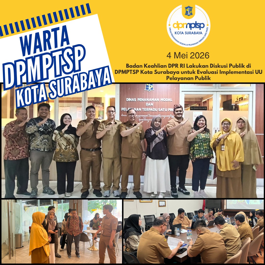 Badan Keahlian DPR RI Lakukan Diskusi Publik di DPMPTSP Surabaya untuk Evaluasi Implementasi UU Pelayanan Publik