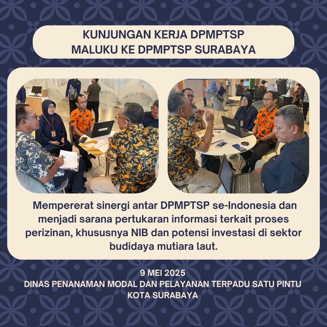 Kunjungan DPMPTSP Maluku ke Surabaya: Bahas Proses NIB dan Budidaya Mutiara Laut